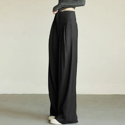 Classic Comfort Draping Effect High Waist Wide Pants