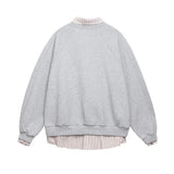 Insulated Streetwear Letter Print Fake Two-Piece Sweatshirts
