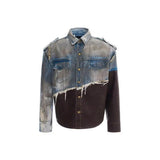 Versatile Patchwork Denim & Leather Jacket