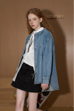 Stylish Oversized Distressed Hooded Denim Jacket