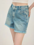 Minimalist Raw Edge Tassel High Jeans Short