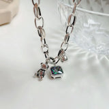 Lucky Cute Bear Geometric Square Bracelet