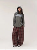 Vintage Red Checkered Work Pants