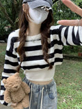 Vintage Cropped Striped Sweater