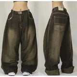 Washed Baggy High Waist Wide Jeans