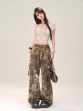 Stylish Snake Patterned Wide Leg Pants