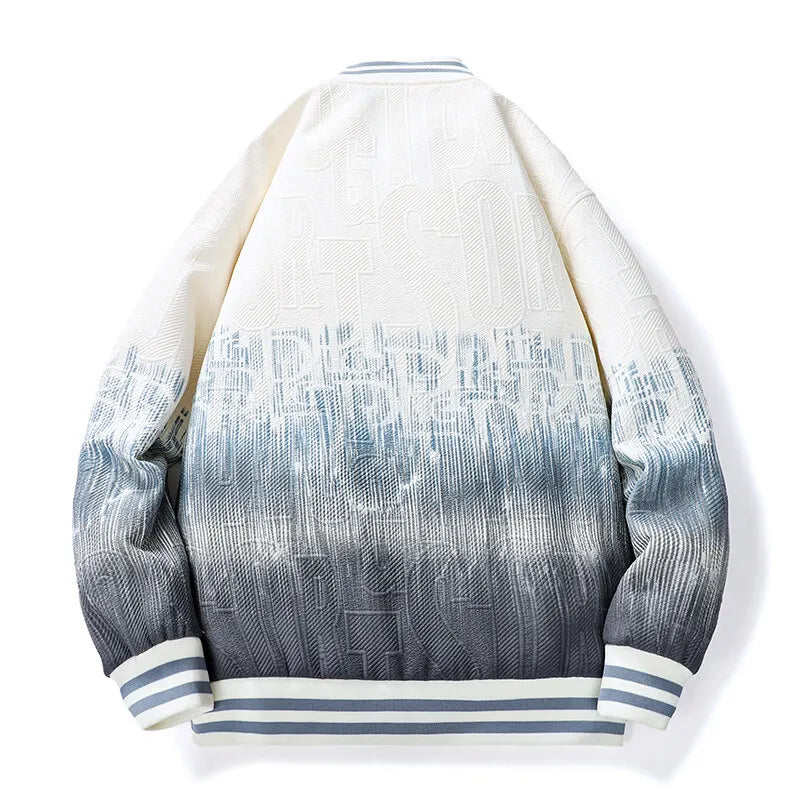 Vibrant Gradient Print Bomber Jacket