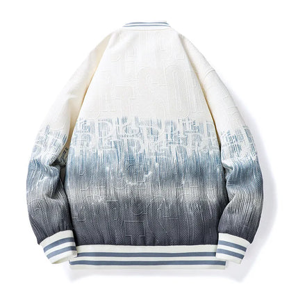 Vibrant Gradient Print Bomber Jacket