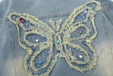 Embroidery Butterfly Denim Jacket