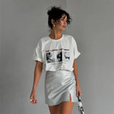 Soft Touch Letter Print Graphic T-Shirt