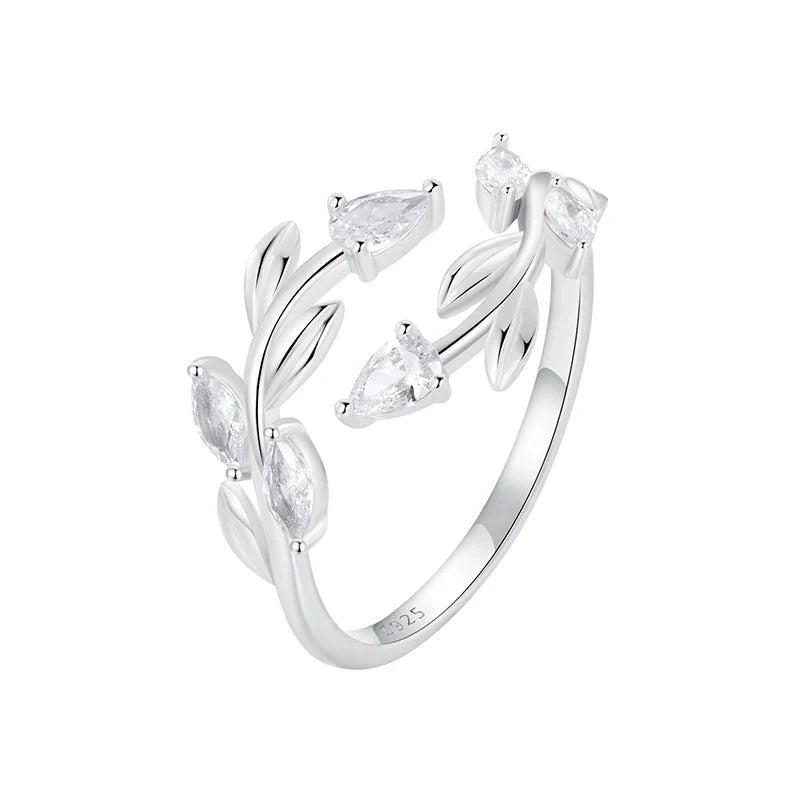 Simple Leaf Adjustable Lucky Statement Ring