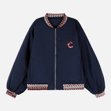 Y2K Ethnic Jacquard Winter Bomber Jacket