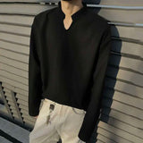 Trendy Long Sleeve Simple T-shirt