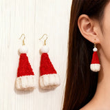 Cute Christmas Holiday Santa Hat Earrings