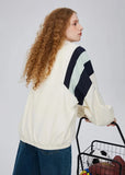 Warm Color Block Stand Collar Windbreaker Jacket