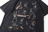 Doberman Dog Oversized Washed T-shirt