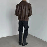 Long-lasting Retro Loose British Leather Jacket
