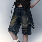 Vintage Grunge Aesthetic Distressed Denim Jeans