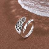 Asymmetric Eagle Wing Punk Ring