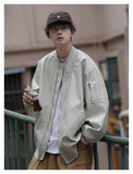 Oversized Solid Leather Motorcycle Jacket