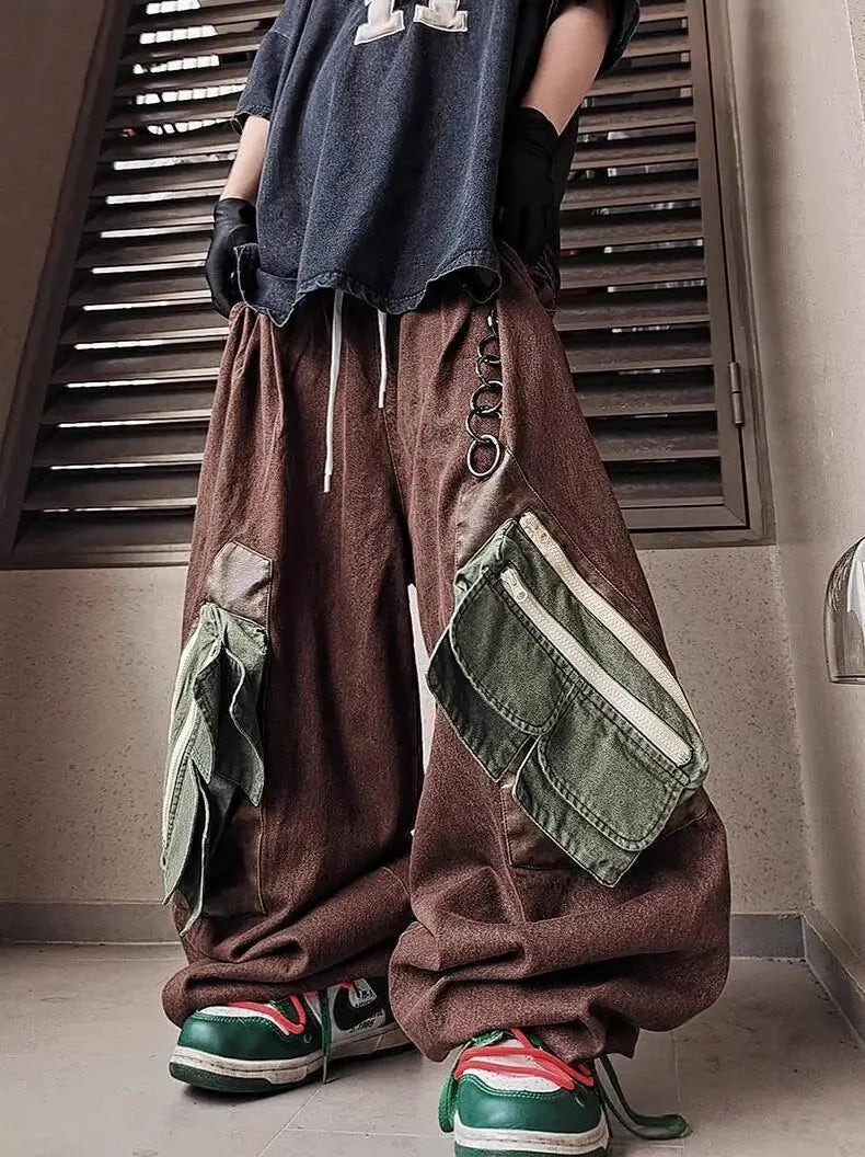 Streetwear Personalized Cargo Wide Leg Jeans