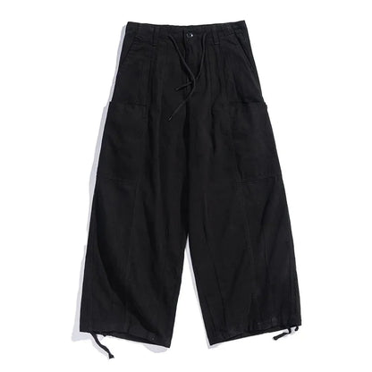 Solid Color Loose Fit Cargo Pants