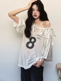 Coquette Aesthetic Off Shoulder T-Shirt