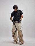 Irregular Patchwork Tailored Color-Washed Scimitar Jeans