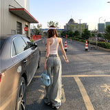 Retro Distressed American Style High Waisted Jeans