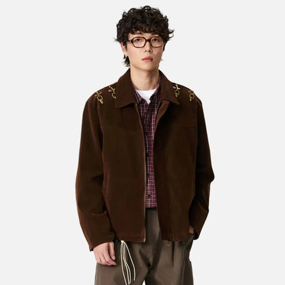 Vintage Metal Buckle Casual Loose Jacket