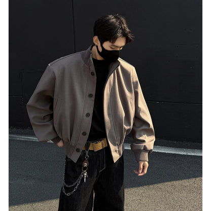 Cool Trendy Oversized Stand Up Collar Jacket