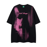 Vintage Kitten Graphic Short Sleeved T-Shirt