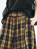 Yellow Black Checkered Elastic Waist Pants