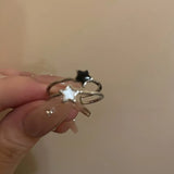 Double Layer Star Zircon Crystal Rings