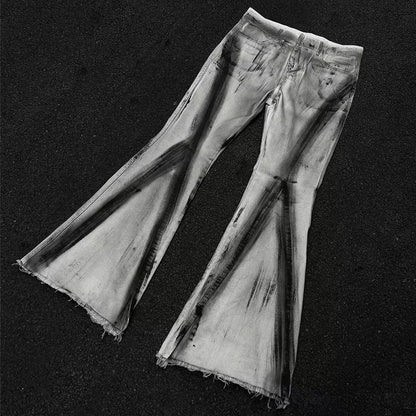 Colorful Gradient Flared Denim Jeans