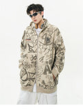 Graffiti Graphic Zip-up Hoodie