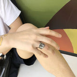 Silver Color Retro Poker Gothic Ring