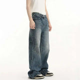 Sequin Patchwork Wornout Burr Edge Jeans