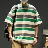 Men's Striped Hip Hop Short Sleeve T-Shirt