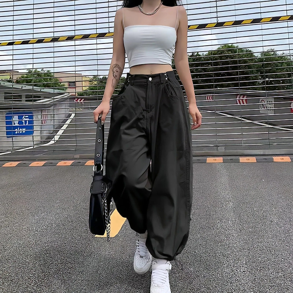 Y2k Baggy Harem Cargo Pants