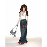 Women Popular Patchwork Wide Leg Jeans