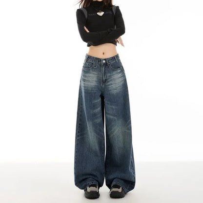 Flattering Retro Baggy Straight Leg Jeans