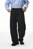 American Solid Color Relaxed Fit Linen Wide Leg Pants