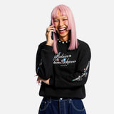 Soft Gem Print Crewneck Long Sleeve T-Shirt