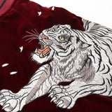Dragon Phoenix Embroidered Velvet Bomber Jacket