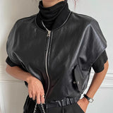 Winter Luxury Retro Autumn Leather Vest
