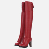 Vintage Cool Over Knee High Heels Leather Boot