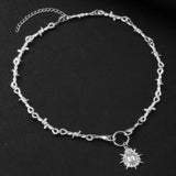 Edgy Thorny Heart Pendant Necklace