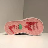 Women Pink Chain Smiling Canvas Sneaker