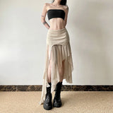 Gothic Cyber Y2K Irregular Hem Skirt